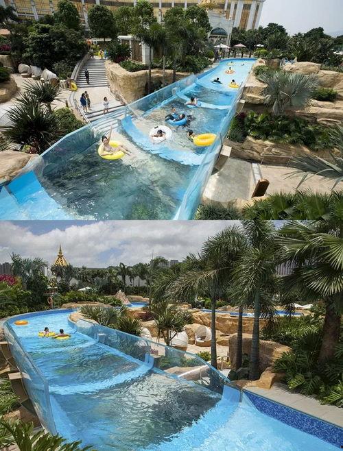 网红滑水梯,水上乐园新宠，夏日狂欢新地标