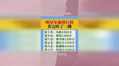 各明星的年薪排名,揭秘娱乐圈收入神话