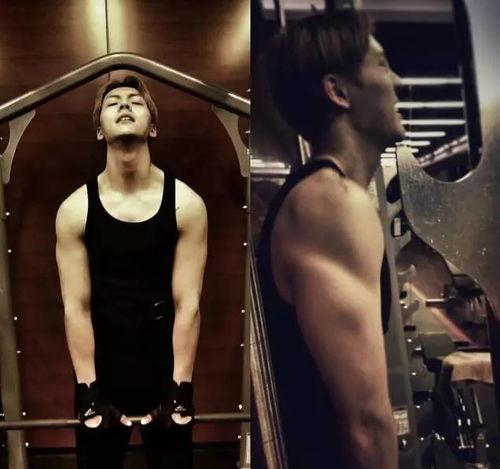 小鲜肉明星健身照片,肌肉线条勾勒青春魅力